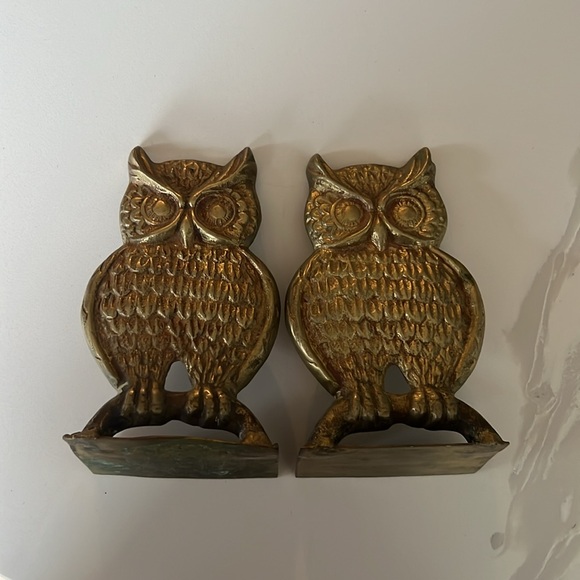Vintage Pair of Brass Owl Bookends - Picture 11 of 11